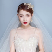 [520 prezenty] nowa suknia ślubna dla nowożeńców w stylu Yafu stroik kryształowa głowa kwiat opaska z koroną zestaw złoty tost odzież akcesoria do włosów czerwony