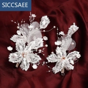 SICCSAEE japonia i Korea południowa Xianmei biała koronka kwiat klips z boku kwiat stroik ślubny suknia ślubna photo studio akcesoria fotograficzne klips boczny dwa