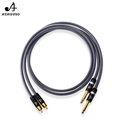 Ataudioフィーバーオーディオケーブル6 5モノからシングルロータス信号ケーブル6 5mmからrca銀 Ataudioフィーバーオーディオケーブル6 5モノからシングルロータス信号ケーブル6 5mmからrca銀