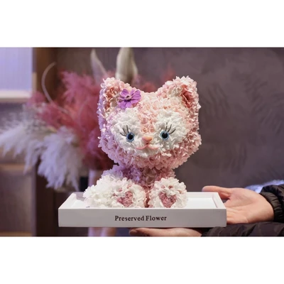 新製品人気のディズニーレナベル人形ダフィーの新友xingdailu不滅の花三次元装飾品アーチ型ギフトボックスガールフレンドガールフレンドの子供の誕生日クリスマスレナベルギフトボックス26 18 32 5