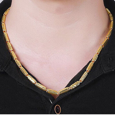 Xi Fulong Bamboo Gold Necklace Men's 