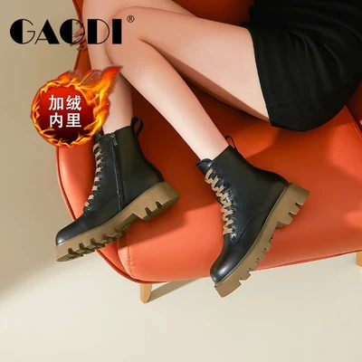 ゴッティマーティンブーツレディース厚底牛革ウールウォームショートブーツブリティッシュスタイル冬オールマッチ 薄型バイクブーツレディースブラックグリーンウール38 ゴッティマーティンブーツレディース厚底牛革ウールウォームショートブーツブリティッシュスタイル冬オールマッチ 薄型バイクブーツレディースブラックグリーンウール38