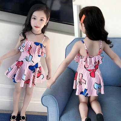 Youyou子供用水着女性用水着ワンピースプリンセスドレスベビー水着かわいい女の子水着幼児中 大子供391cピンクボウ5xl150 160cm