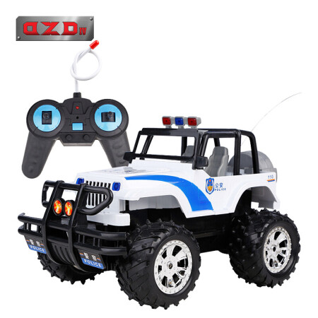DZDIV remote control car off-road vehicle children's toy large remote control car model fall-resistant with battery rechargeable 3030 police car