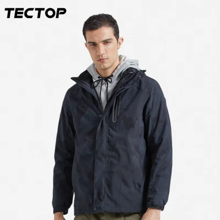 Tantuo TECTOP outdoor clothing three-in-one couple style plus velvet thick work clothes windproof warm fleece liner mountaineering ski suit autumn and winter jacket men's black L