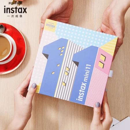 Fuji instax instant instant imaging camera mini11 exquisite gift box cherry powder with 10 sheets of photo paper