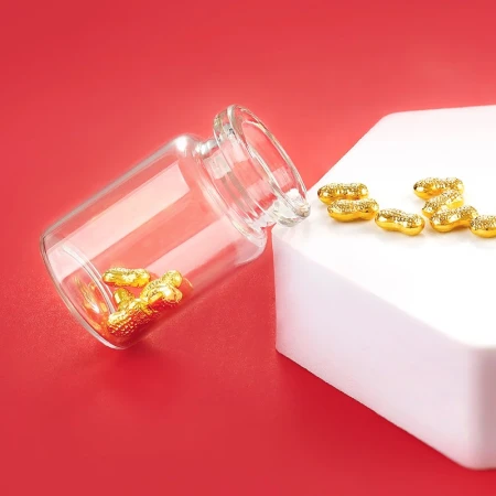 Shengqi gold transfer beads solid small gold beans pure gold 999 gold beans gold ingot gold peanut transfer beads piggy bank 2 gold beans total gold weight: 2g0.02g single gold weight: 1.0g version