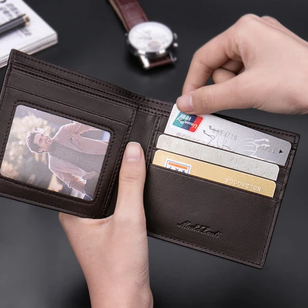 MashaLanti men's wallet men's short multi-function card bag ultra-thin multi-card wallet boy's day gift for boyfriend husband D115 gray