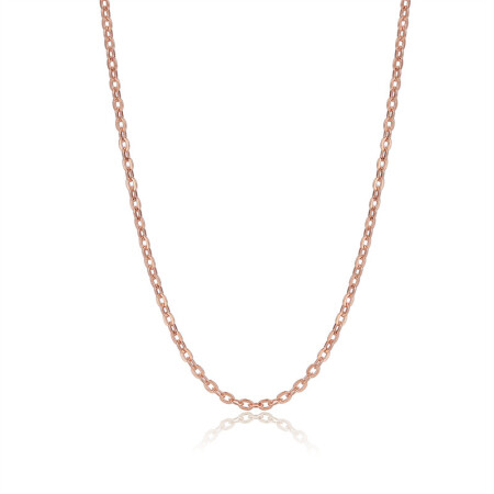 Zhou Dasheng necklace plain chain cross chain red o-word chain DIY matching chain S925 silver collarbone chain girls birthday gift - rose gold red o-word chain 40cm gift not for sale
