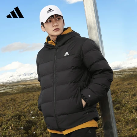 adidas Adidas official men's and women's winter outdoor sports 550 pontoon warm duck down jacket HZ2597 black A/S