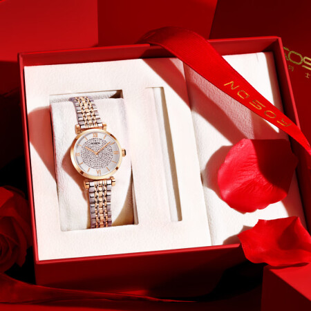 [520 Gift Confession Season] Γυναικείο ρολόι Lawston Gypsophila Νέο Γυναικείο λουράκι από ροζ χρυσό Diamond British Light Luxury γυναικείο ρολόι Γυναικείο ρολόι με δίχτυ κόκκινο Rose Gypsophila 3659 [520 Αποκλειστικό σετ δώρου]