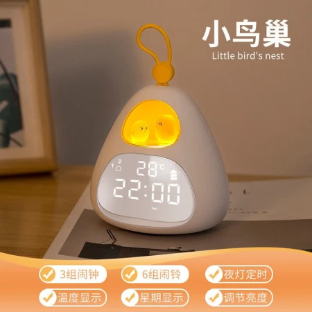 Momen Anak Jam Alarm Smart Timer Kartun Mahasiswa Smart Lampu Malam Ekspresi Lucu Countdown Jam Elektronik Hadiah Kreatif Jam waktu Sarang Burung