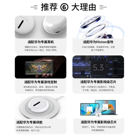 OKSJ Huawei is suitable for Bluetooth headset wireless semi-in-ear noise reduction mate50 glory p60p50/40 millet oppo Huaqiang North [Huawei Hongmeng Universal Freeplusds]
