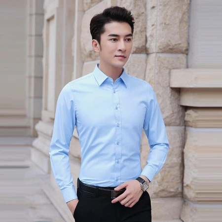 [90-260 catties can be worn] white shirt men's spring and autumn new men's business casual solid color non-ironing thin long-sleeved shirt Korean version of self-cultivation professional dress work all-match shirt men's white 2XL