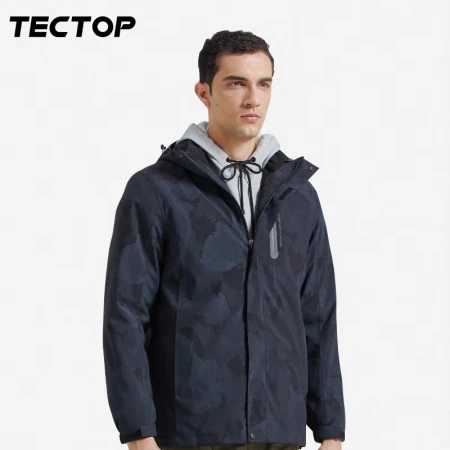 Tantuo TECTOP outdoor clothing three-in-one couple style plus velvet thick work clothes windproof warm fleece liner mountaineering ski suit autumn and winter jacket men's black L