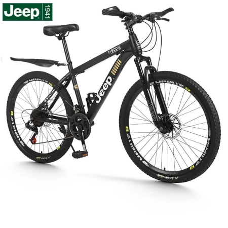 Jeep JEEP Bicycle Mountain Bike Adult Double Disc Brake Shock Absorption 27-speed 26-inch Variable Speed ​​Off-Road Middle School Students Mobility Men's and Women's Road Bike-Knight Black