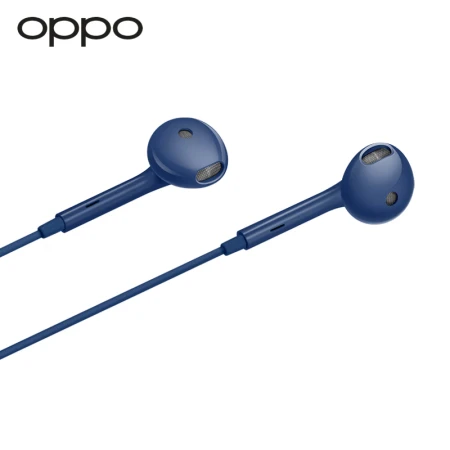 OPPO earphones oppo wired earphones universal Huawei Xiaomi mobile phone semi-in-ear 3.5mm suitable for K9/K7x/A96 MH135 earphones dark blue