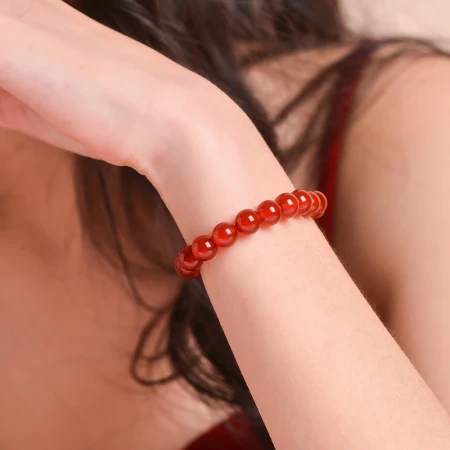 Shishiji istone red agate bracelet men and women crystal bracelet 10mm holiday gift