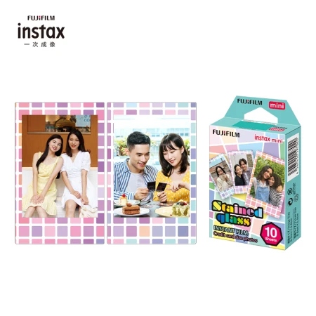 Fuji instax instant mini photo paper stained glass 10 sheets for mini7+/9/11/40/90/LiPlay/EVO/hellokitty/Link2