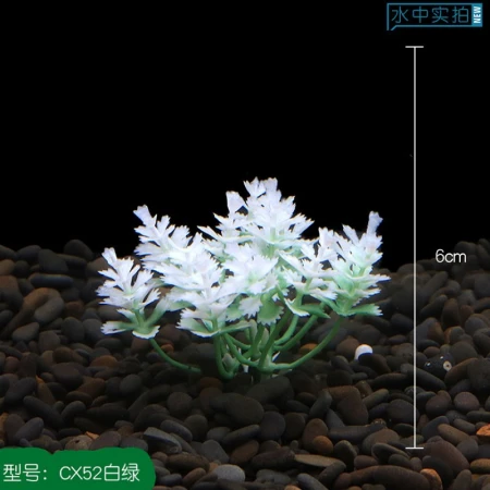 鱼缸造景水草植物仿真鱼草缸装饰品假花假水草花草石头摆件cx63酒红 高10cm