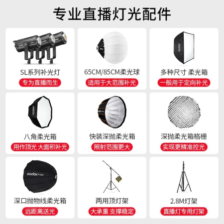 Godox Godox fill light sl200w third generation photography light live fill light constant light soft light ball live broadcast set photography camera video shooting constant light SL200W third generation [new third generation upgrade, mobile phone bluetooth connection] standard configuration
