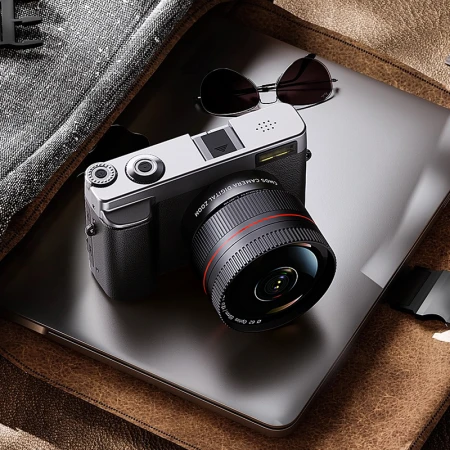 Caizu CAIZU student entry-level micro-single camera can beautify the face and take high-definition selfies 48 million pixel retro digital camera travel can record VLOG camera silver standard + wide-angle lens [flip selfie screen + enjoy 8 important gifts] 32G memory card