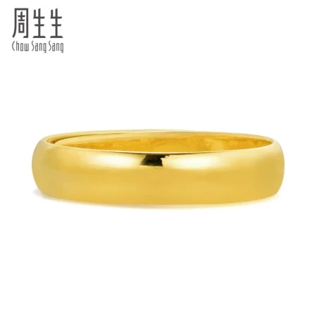 Chow Sang Sang gold ring full gold bare body surface plain circle opening gold ring male and female couple wedding ring 09141R price 4.33 grams including labor costs 100 yuan