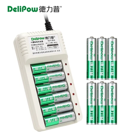 Delipow Rechargeable Battery 5th/7th Battery with 12 Cells Charger Set Applicable Toys/Remote Control/Mouse Keyboard Charger + 12 Cells [5th/7th 6 Cells]
