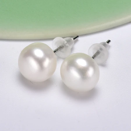 Yuansheng Jewelry Sanskrit Fashion Freshwater Pearl Earrings Earrings Stud Earrings Classic Style White Simple 7-8mm
