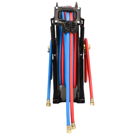 Festo oxygen acetylene drum parallel automatic telescopic reel double-tube drum metal reel oxygen welding cutting 20 meters small plate (yellow) oxygen acetylene drum 10 meters