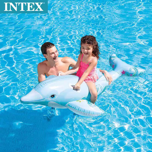 INTEX 58535 dolphin inflatable mount swimming ring adult and children inflatable toy floating bed thickened water