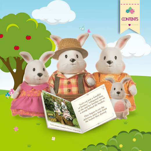 
[70% new]L/rsquoil Woodzeez Little Tree Spirit Animal Family Series White Rabbit Family Role Playing House Animal Characters Love Cultivation Children's Toy Gift 3 Years Old + 6006Z