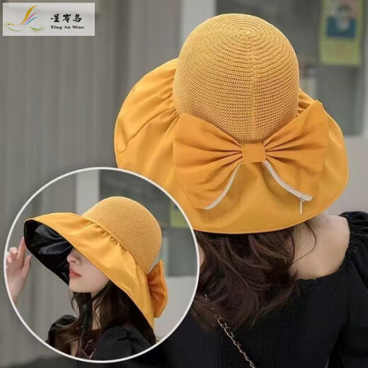Star Bird 2024 Neues Geschenkhut für Frauen im Sommer Internet Promi Sun Hut Big Bim Fischer Vinyl Hat Koreanische Version Sonnenschutzhut Off White (Storage Bag Style)