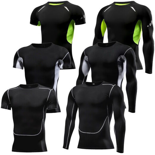 MCKENATEN MK sports tights men's fitness training high-elastic tops vest vest quick-drying basketball training running T-shirt sci-fi long-sleeved L