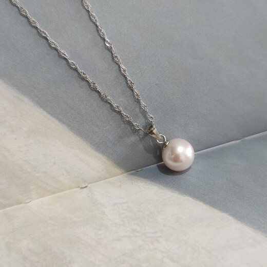 Yingtang Old Phoenix Freshwater Pearl Pendant Single White Round Bead Pendant Necklace 999 Silver Chain Gold Pendant + 45cm Chain Lao Fengxiang Same Style 8-9mm Pearl Lao Fengxiang Same Style