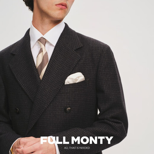 FULL MONTY毛呢大衣男商务正装呢子大衣双排扣羊毛休闲外套秋冬季 深灰6171 42