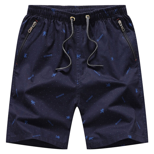 Jeep Spirit Pocket Reißverschluss Fünf-Punkte-Strand-Kurzfilme Herren Sommerhaus Lose und enge pure Baumwolle Freizeit große Hosen Outdoor Trendy 5010 Royal Blue L.