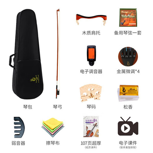 Finelegend Violon Enfants adultes faits à la main pour le violon débutant pour débutant Professional Examen Matte débutants l2 4/4