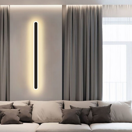 Yaotian one-word wall lamp, bedroom lamp, bedside lamp, LED strip lamp, living room background wall, study corridor lamp, aisle stair lamp, white-100cm, three-color dimming (white light + warm light + neutral light)