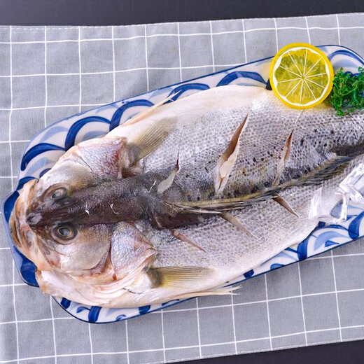 Sandu Port Frozen Sanlu Sea Bass 1Jin Jin is equal to 0.5kg 1 piece (free package) Deep sea fish Fresh fish Seafood New Year's goods
