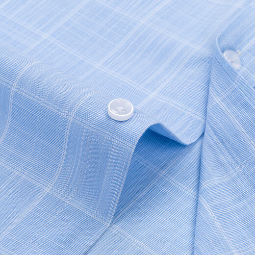 Shanshan (FIRS) long-sleeved shirt men's plaid casual shirt young and middle-aged business formal wear-free shirt 2004 blue 39