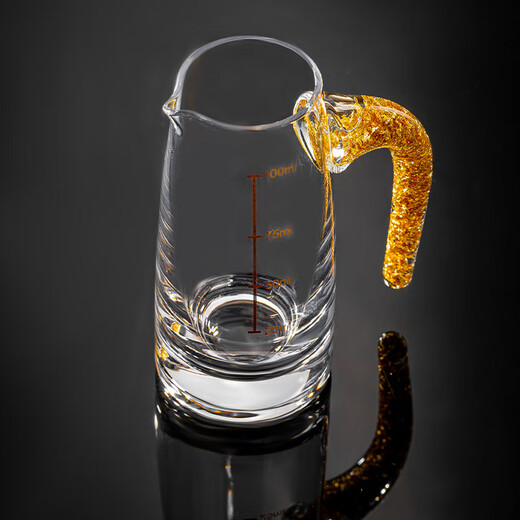 Pige Home Liquor Cup Set Household Wine Divider Small Wine Cup Gold Foil Handle Advanced Wine Divider Commercial Spirit Glass One-cup Two-Liang Gold Foil Wine Divider Single Pack-PG-6231 100ml