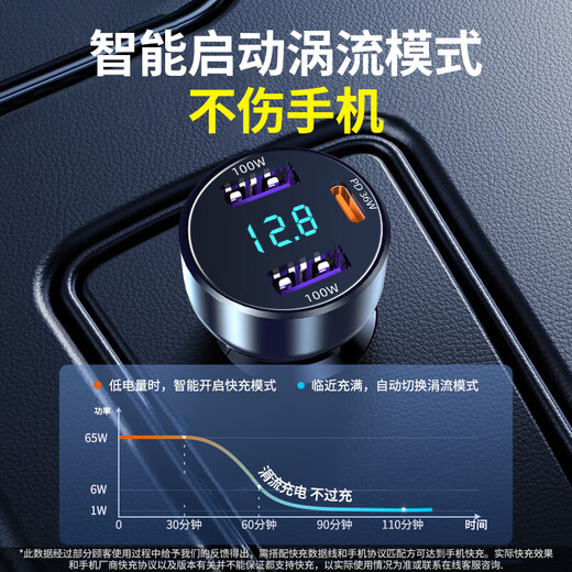 Newmine car charger fast charging super supports Apple Huawei Xiaomi one-to-three car cigarette lighter