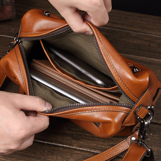 Winni La Clutch Herrentasche Clutch Große Kapazität Umhängetasche Rindsleder Clutch Bag Weiches Leder Business Casual Mode Neu Braun Braun (Große Größe)