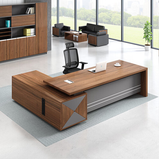Lan Ran Boss Desk Executive Desk Modern Simple Manager President Desk Supervisor Desk 1600*800 Including Side Cabinet