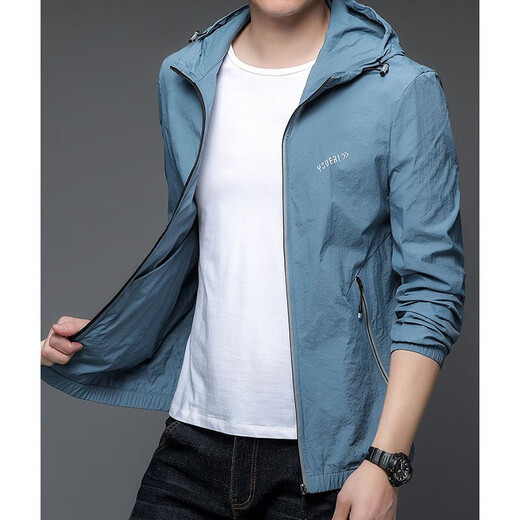 NOSSKISS轻奢品牌防晒服男夏季薄款透气宽松连帽防晒衣2025新款 HN9929BST米色 M 170/105