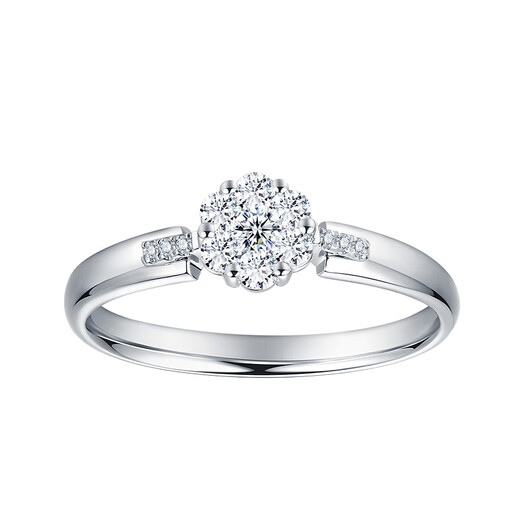 Laishen psychic diamond ring women's diamond ring wedding 18K gold Tribeca gift birthday gift for girlfriend gift white 18K gold (about 17 points in total) No. 16