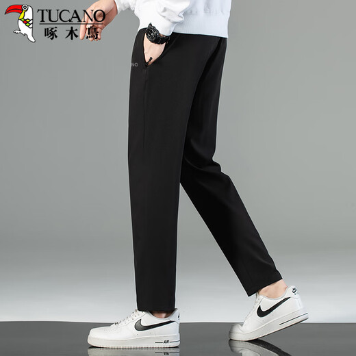 Pájaro carpintero (tucano) pantalones casuales para hombres cuatro temporadas pantalones rectos sueltos para hombres pantalones deportivos cómodos de moda negros xl