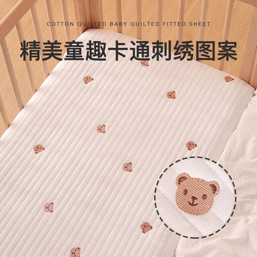 Veeou crib sheets, fitted sheets, newborn baby bedding, pure cotton, Class A children's kindergarten spliced mattress, dotted starry sky, cotton surface 120*60cm