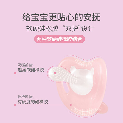 Pigeon pacifier silicone pacifier size S 0-3 months (light pink) with storage box N980